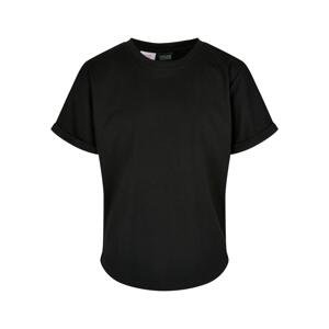 Long Shaped Turnup Tee T-Shirt for Boys - Black