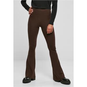 Women's Rib Knit Bootcut Leggings - Brown