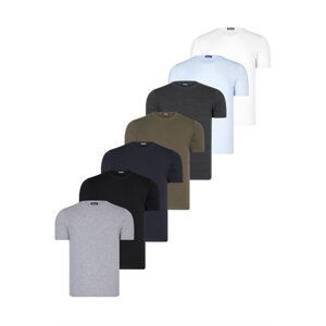 SET OF SEVEN T8569 DEWBERRY BICYCLE COLLAR T-SHIRT-BLACK-WHITE-NAVY-ANTHRACITE-BLUE-KHAKI-GREY