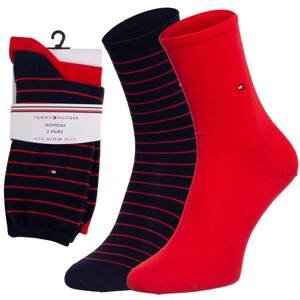 Tommy Hilfiger Woman's 2Pack Socks 100001494007 Navy Blue/Red