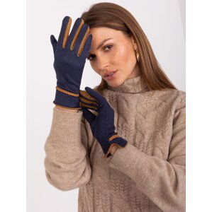 Elegant women's gloves in navy blue