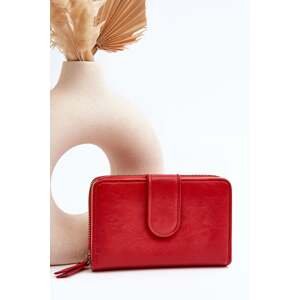 Women's leather wallet red Risuna