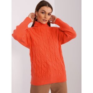 Orange women's knitted sweater