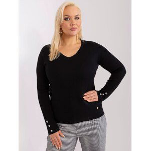 Black classic plus size neckline sweater