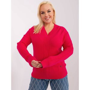Fuchsia women's sweater larger size with cuffs