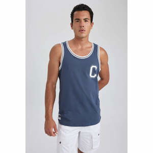 DEFACTO Regular Fit Printed Crew Neck Combed Tank Top