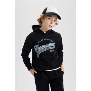 DEFACTO Boy Hooded Printed Thick Sweatshirt