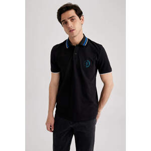 DEFACTO Regular Fit Polo Collar Printed Pique Polo T-Shirt