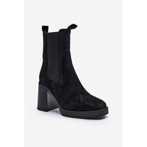 Black women's heeled boots Piovere