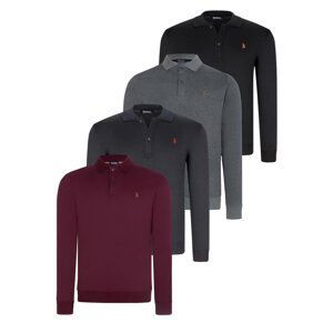 SET OF FOUR V4007 DEWBERRY MEN'S SWEATSHIRT-BLACK-NAVY-ANTHRACITE-PURPLE