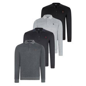 QUADRUPLE SET V4007 DEWBERRY MEN'S SWEATSHIRT-BLACK-NAVY-ANTHRACITE-GREY