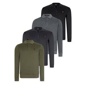 SET OF FOUR V4007 DEWBERRY MEN'S SWEATSHIRT-BLACK-NAVY-ANTHRACITE-KHAKI