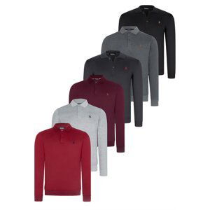 SET OF SIX V4007 DEWBERRY MEN'S SWEATSHIRT-BLACK-NAVY-ANTHRACITE-BURGUNDY-GRAY-PURPLE