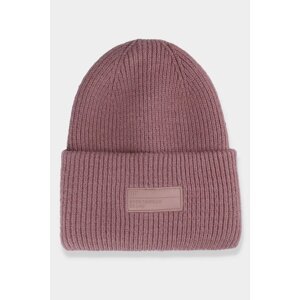 Women's winter hat with 4F logo pink