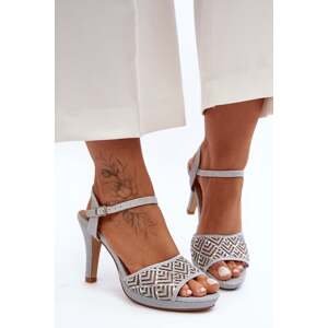 Embellished D&A High Heeled Sandals Silver