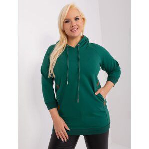Women's dark green cotton sweatshirt plus size