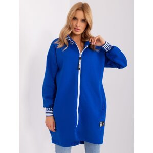 Cobalt blue zip-up sweatshirt with insulation
