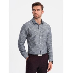 Ombre Classic men's flannel cotton plaid shirt - gray
