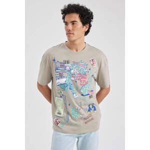 DEFACTO Comfort Fit Crew Neck Printed Cotton T-Shirt