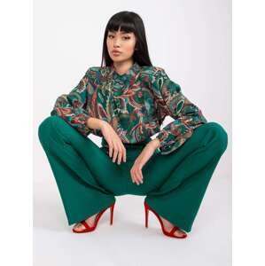 Green elegant trousers with Salerno folds