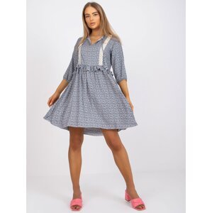 Casual blue dress with patterns RUE PARIS