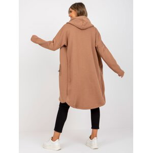 Basic light brown sweatshirt Tina RUE PARIS with pockets