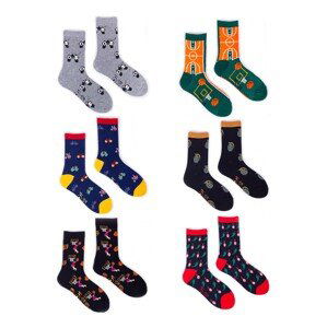 Yoclub Kids's Boys' Cotton Socks Patterns Colors 6-Pack SKA-0006C-AA00-004