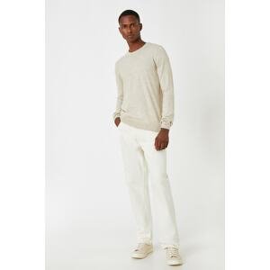 Koton Men's Ecru Basic Sweater