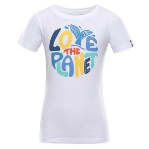 Children's T-shirt made of organic cotton ALPINE PRO WORLDO white variant pa