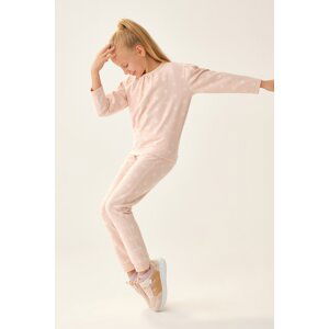 Dagi Pink Star Patterned Sweatshirt