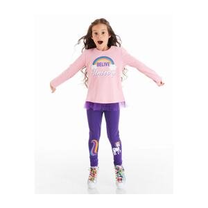 Denokids Colorfull Unicorn Girl Tunic Leggings Suit