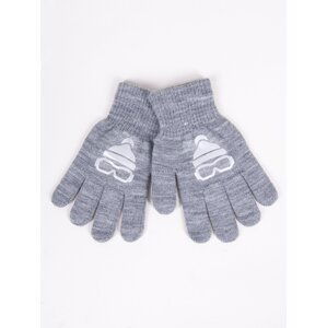 Yoclub Kids's Boys' Five-Finger Gloves With Reflector RED-0237C-AA50-004