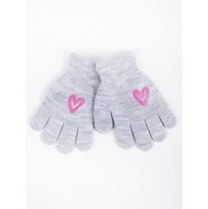 Yoclub Kids's Girls' Five-Finger Gloves RED-0012G-AA5A-012