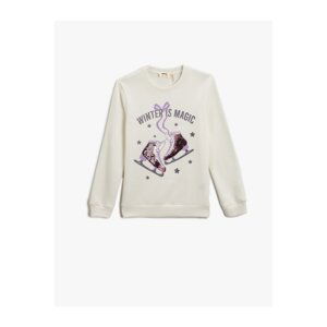 Koton Sequin Embroidered Sweatshirt