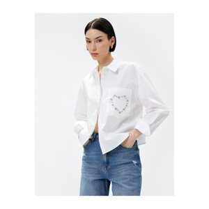 Koton Crop Shirt Staple Detailed Pocket Cotton