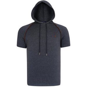 T8570 DEWBERRY HOODED MEN'S T-SHIRT-FLAT ANTHRACITE