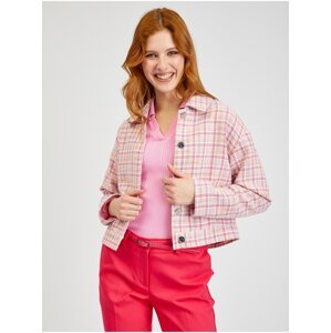 Orsay Pink Ladies Plaid Jacket - Ladies