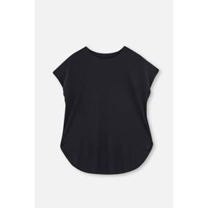 Dagi Women's Black T-Shirt Boat Neck