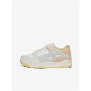 Grey-Beige Women's Leather Sneakers with Suede Details Puma - Women