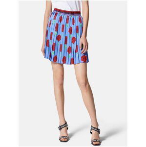 Blue Ladies Floral Pleated Skirt Versace Jeans Couture - Women