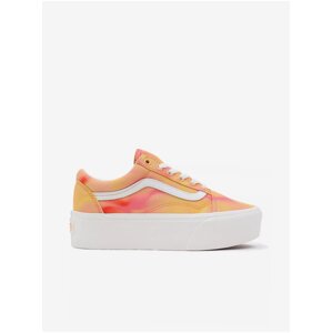 Yellow-Orange Womens Platform Sneakers VANS UA Old Skool Stack - Women