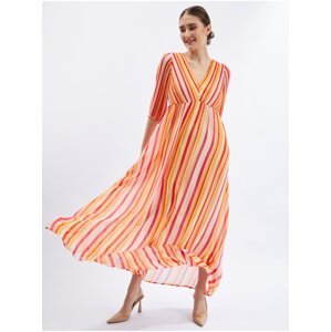 Orsay Pink-Orange Ladies Striped Maxi Dress - Women