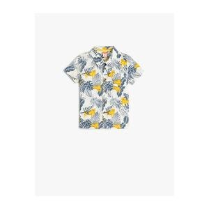 Koton Shirt Graphic Tiger Printed Floral Short Sleeve Pocket Cotton