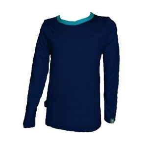 Functional Bamboo T-Shirt - DR - dark blue/turquoise hem