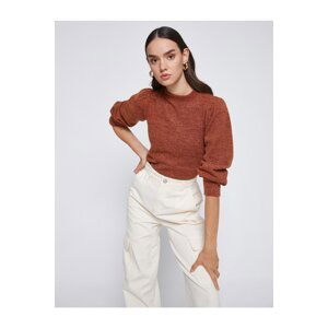 Koton Stand-Up Collar Sweatshirt with Balloon Sleeves