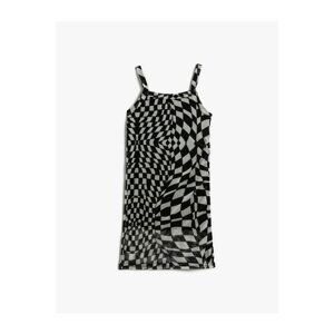 Koton Dress Checkered Strap Midi Lined