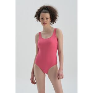 Dagi Fuchsia U-Neck Thick Straps Swimsuit