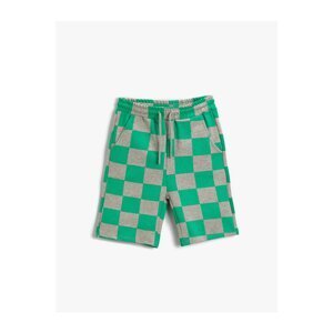 Koton Plaid Shorts With Elastic Waist Above The Knee
