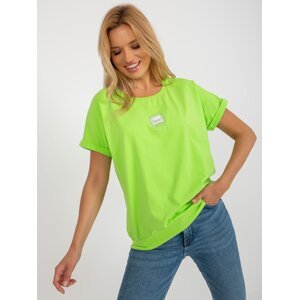 Lime Women's Blouse for Everyday Wear with Application