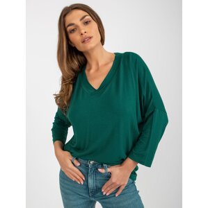 Dark green basic blouse for everyday wear